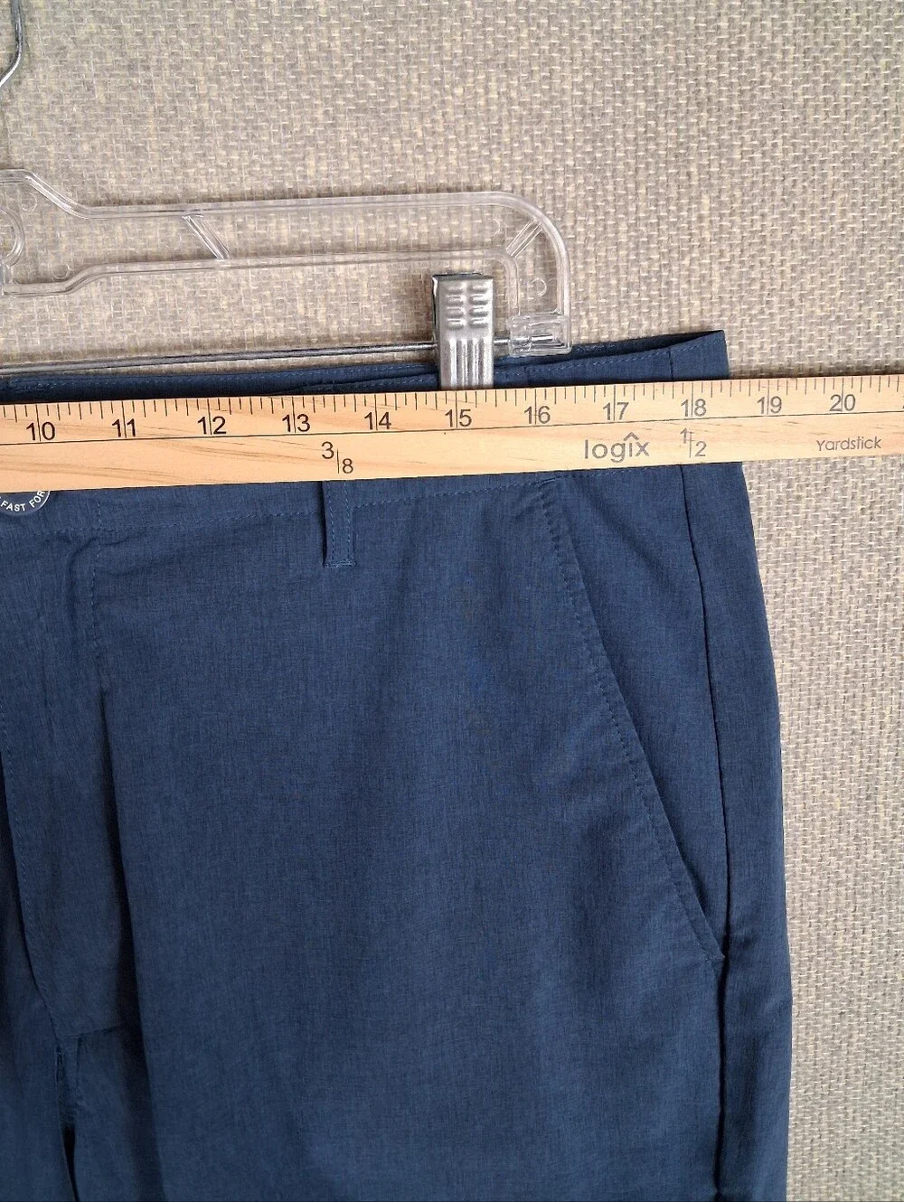 Dixxon Flannel Co. Shorts Men 36 Navy Blue Hybrid Stretch Flat Front Performance